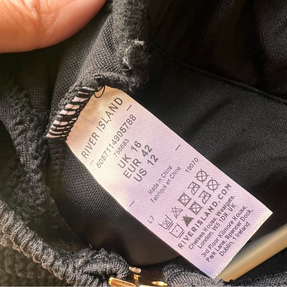 NEW River Island Textured Bandeau Swimsuit One Piece Sz 12 - Picture 8 of 8